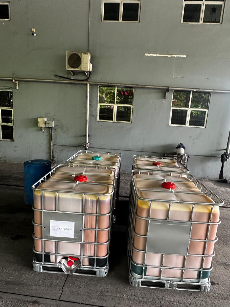 KH Marque branded IBC totes containing collected UCO
